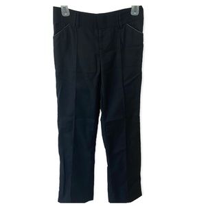 Alice + Olivia Pinstripe Metallic Black Slack Flare Pants